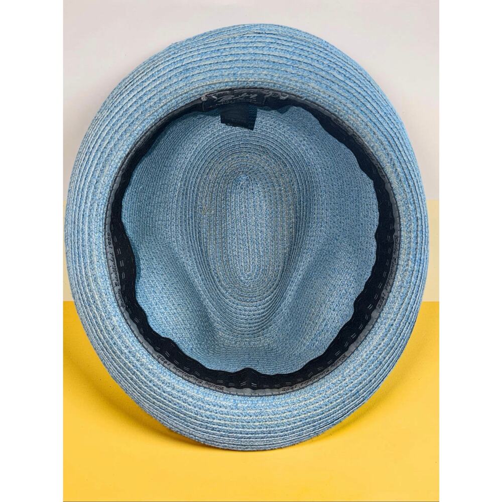 Bailey of Hollywood Light Blue Paper Blend Fedora Trilby Hat L Lightweight - Picture 10 of 11